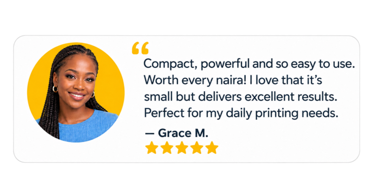 Modern Testimonial Card with Portrait and Stars